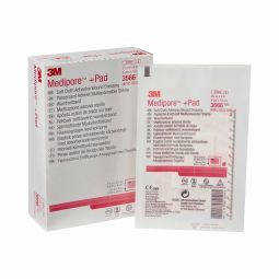 3M 3566 Medipore Pad Soft Cloth Adhesive Wound Dressing-100/Case