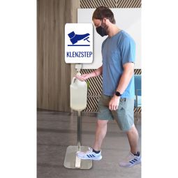 KlenzStep KLS803 Hands Free Sanitizer Station with Plexiglass Sign Holder-49"x12"x12"