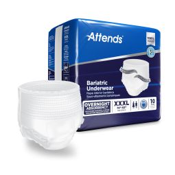 Attends AU60 Absorbent Underwear Pull On w/ Tear Away Seams Disposable Heavy Absorbency-3XL-40/Case