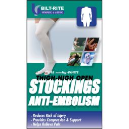 Bilt Rite 10-73100 Anti-Embolism Stockings Thigh High Closed-White
