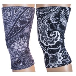 Celeste Stein Knee Support Set-Black Paisley Fountain & Black Calypso