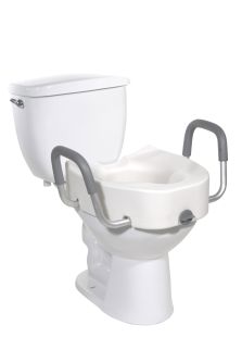 Drive 12013 Premium Raised Toilet Seat w/ Lock & Armrests-Elongated