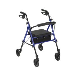 Drive Medical Adjustable Height Rollator with 6" Wheels
