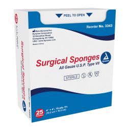 Dynarex 3343 Surgical Gauze Sponges Sterile-1200/Case