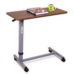 Essential Medical P2600 Adjustable Overbed Table w/ Woodgrain Top