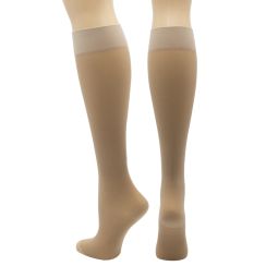 6 Pack of Mobius Wellness 15-20 mmHg Ladies Sheer Light Weight Knee High-Nude