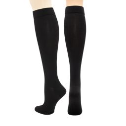 6 Pack of Mobius Wellness 15-20 mmHg Mens Knee High Dress Socks-Black