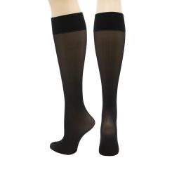 6 Pack of Mobius Wellness 8-15 mmHg Ladies Sheer Knee High Stockings-Black