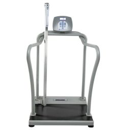 HealthOMeter 2101KLHR Digital Platform Scale w/ Handrails & Height Rod