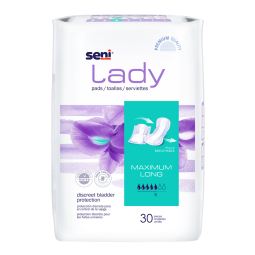 180 Count SENI Lady Maximum Protection Pads-Long Length